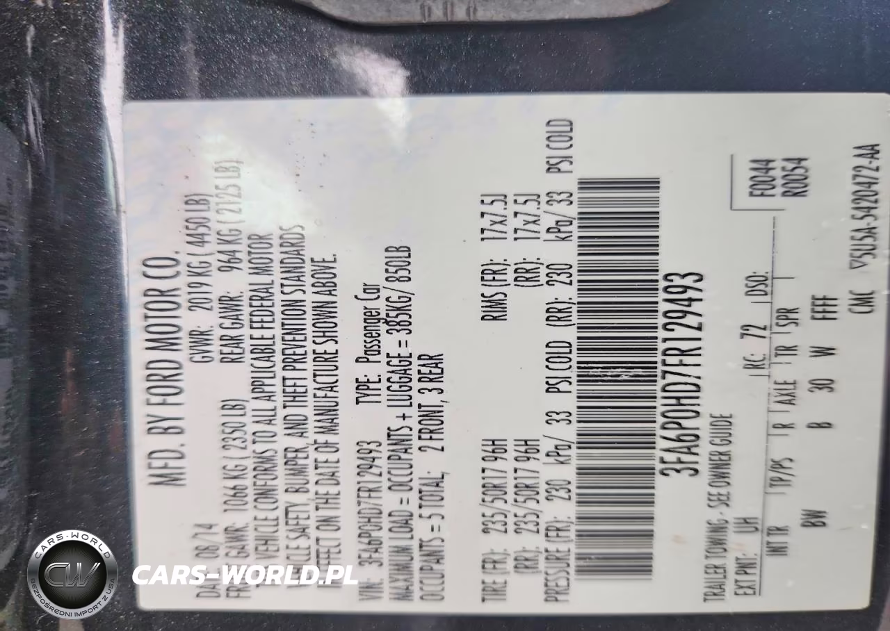 2015 Ford Fusion Se VIN:3FA6P0HD7FR129493 - 12