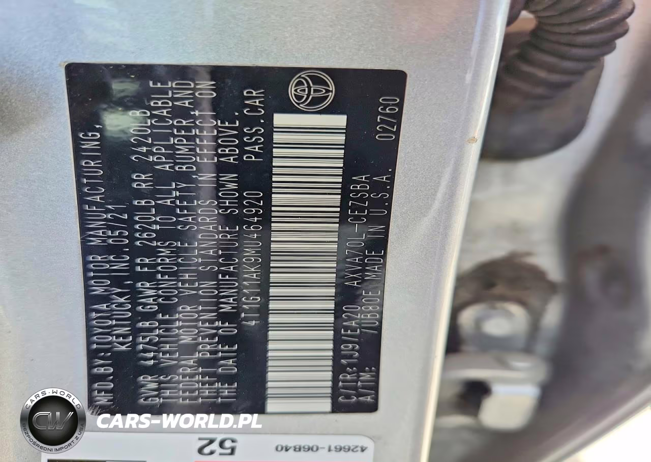 2021 Toyota Camry Se VIN:4T1G11AK9MU464920 - 12
