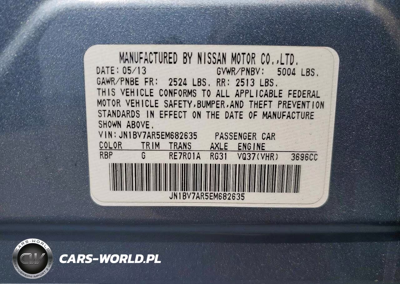 2014 Infiniti Q50 Base VIN:JN1BV7AR5EM682635 - 13