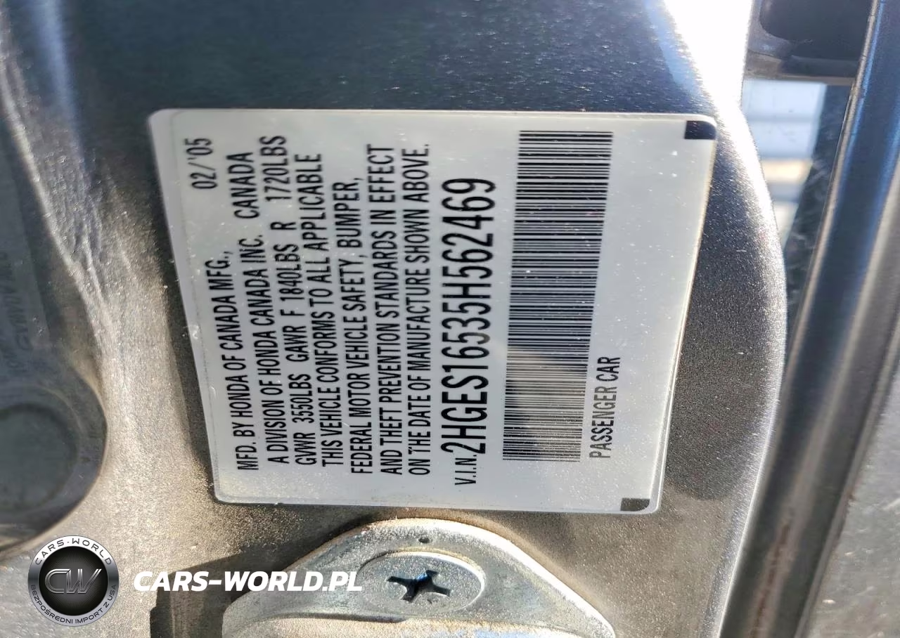 2005 Honda Civic Lx VIN:2HGES16535H562469 - 13