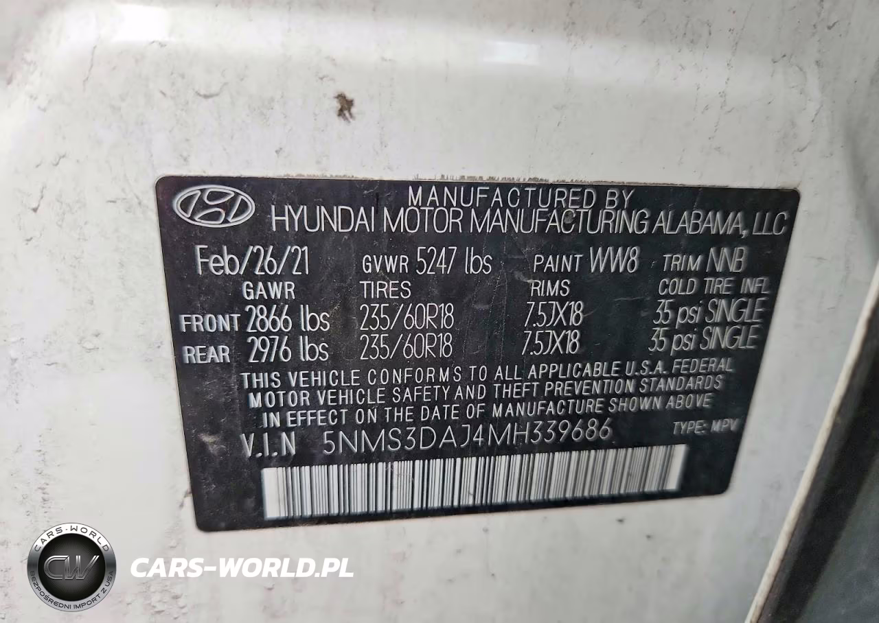 2021 Hyundai Santa Fe VIN:5NMS3DAJ4MH339686 - 12