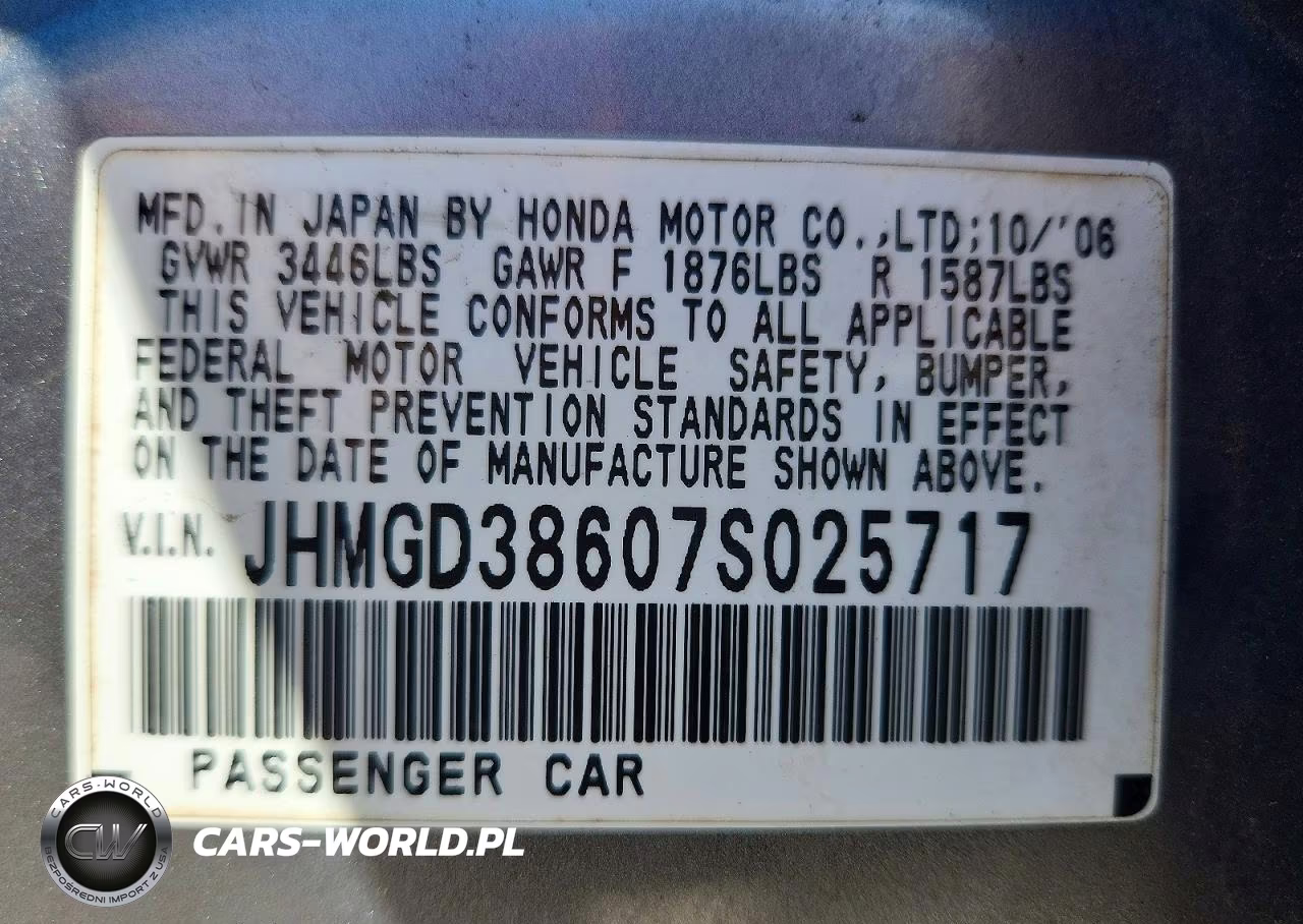 2007 Honda Fit S VIN:JHMGD38607S025717 - 12
