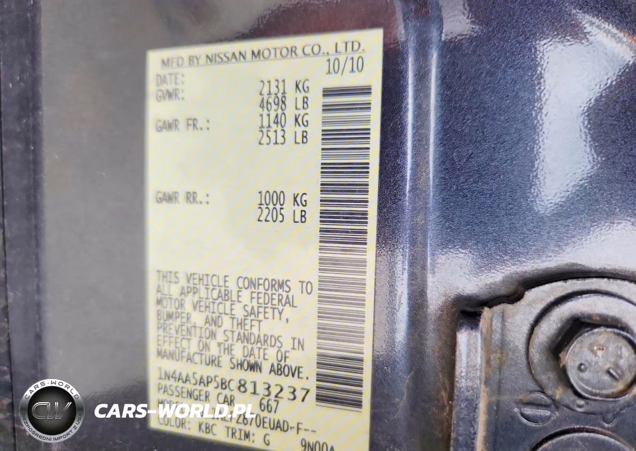 2011 Nissan Maxima 3.5 S VIN:1N4AA5AP5BC813237 - 13