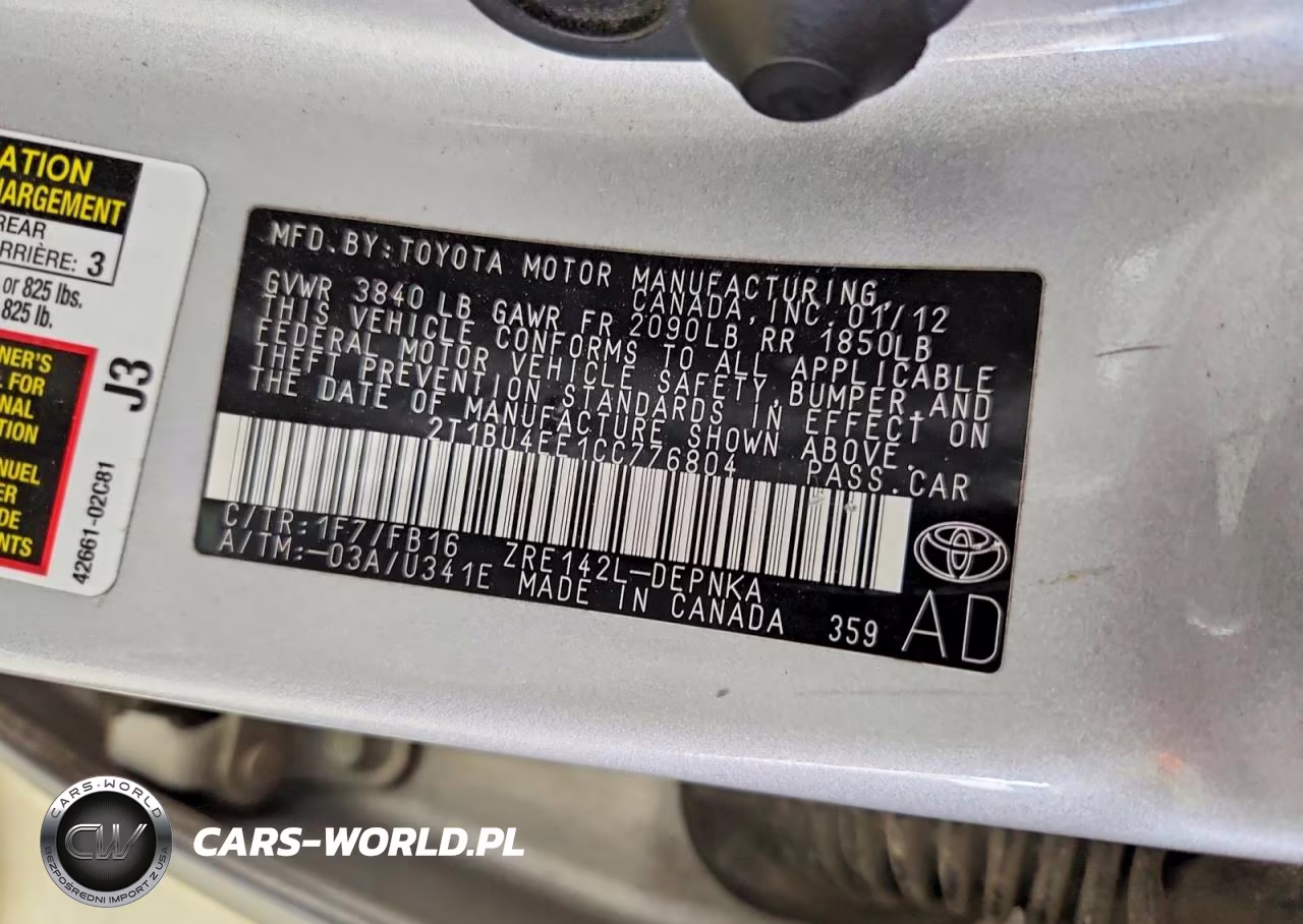2012 Toyota Corolla Le VIN:2T1BU4EE1CC776804 - 12