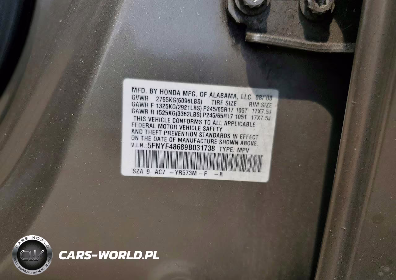 2009 Honda Pilot Exl VIN:5FNYF48689B031738 - 13