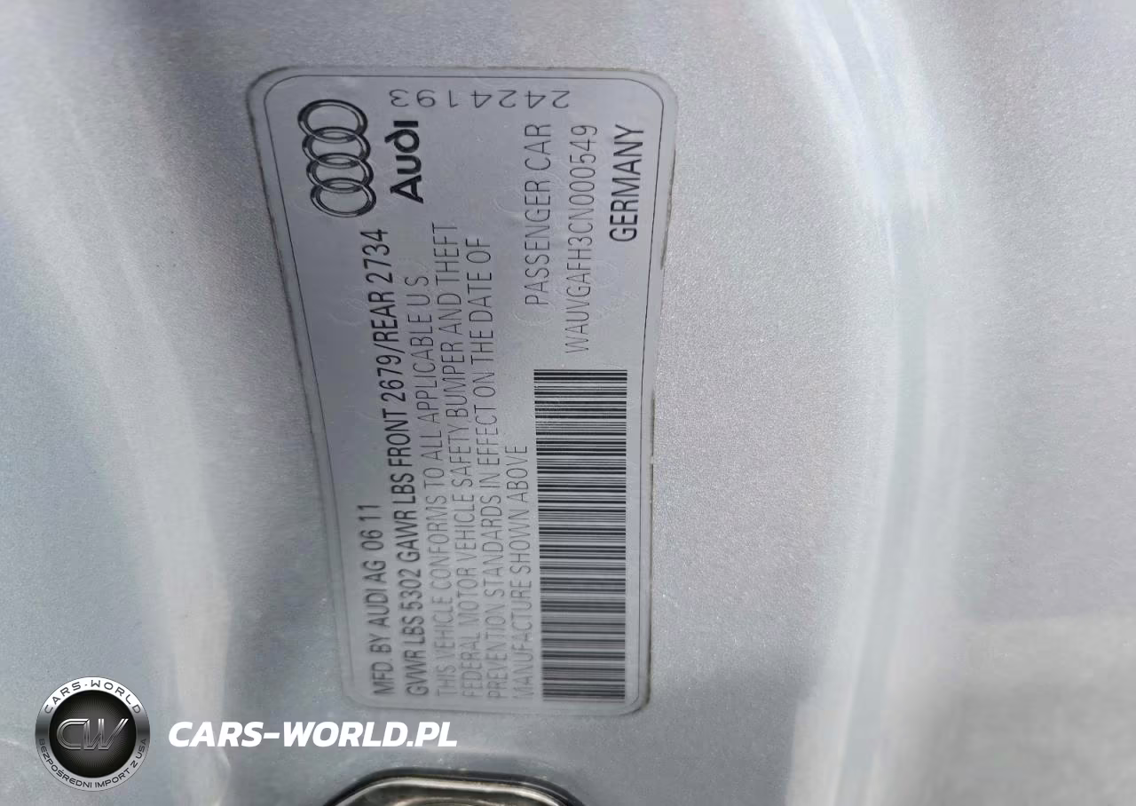2012 Audi S5 Prestige VIN:WAUVGAFH3CN000549 - 12