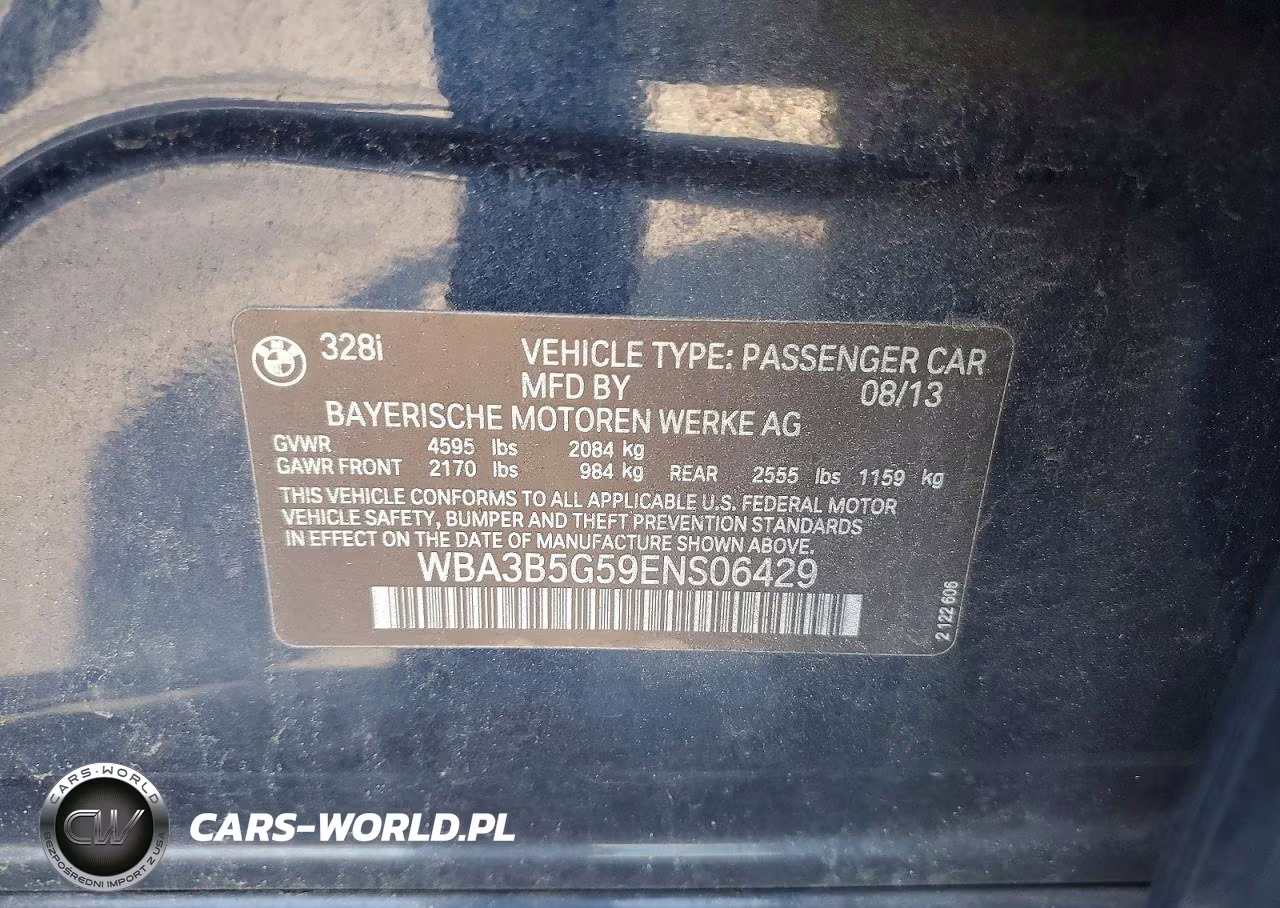 2014 BMW 328 Xi Sulev VIN:WBA3B5G59ENS06429 - 12