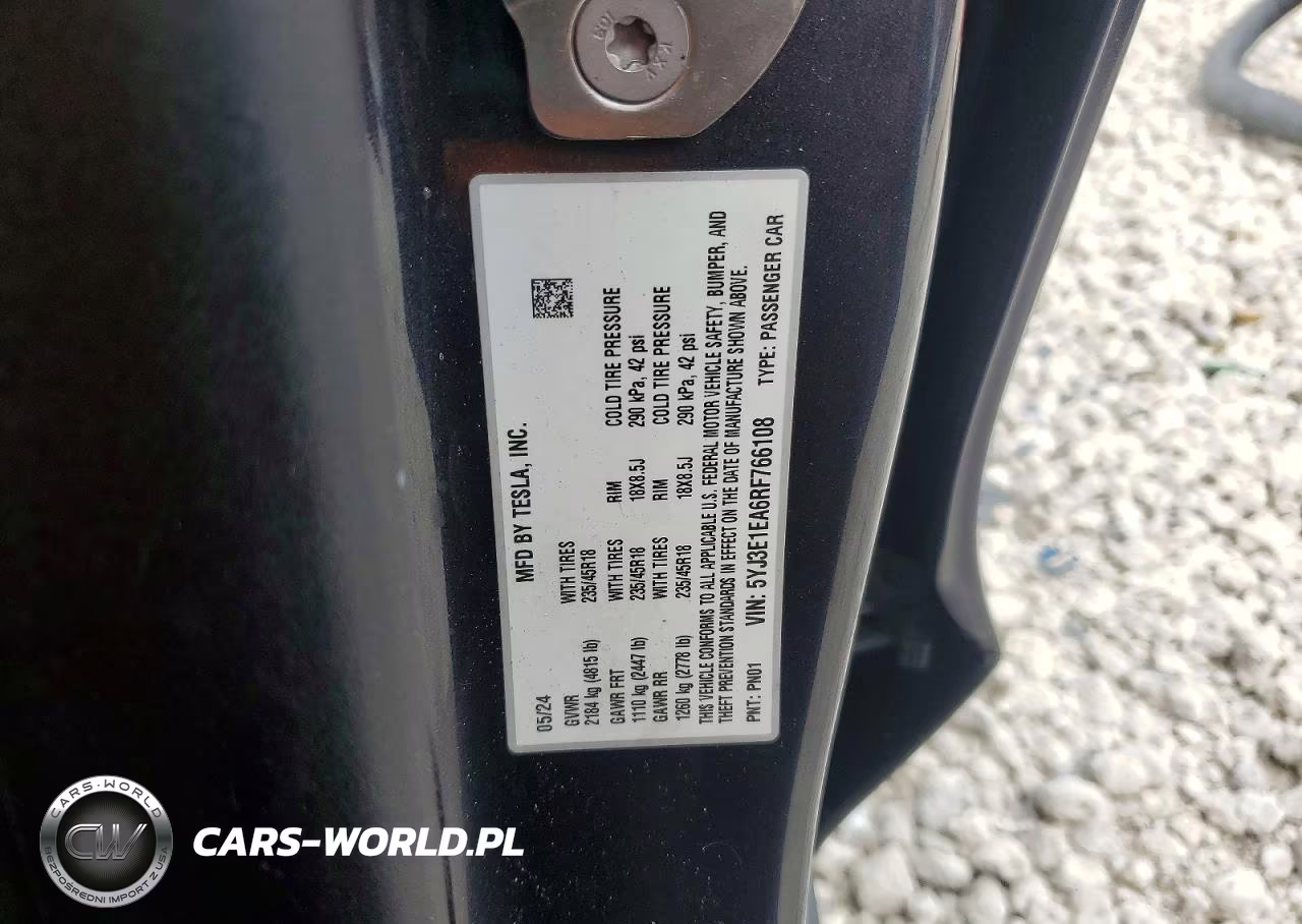 2024 Tesla Model 3 VIN:5YJ3E1EA6RF766108 - 12