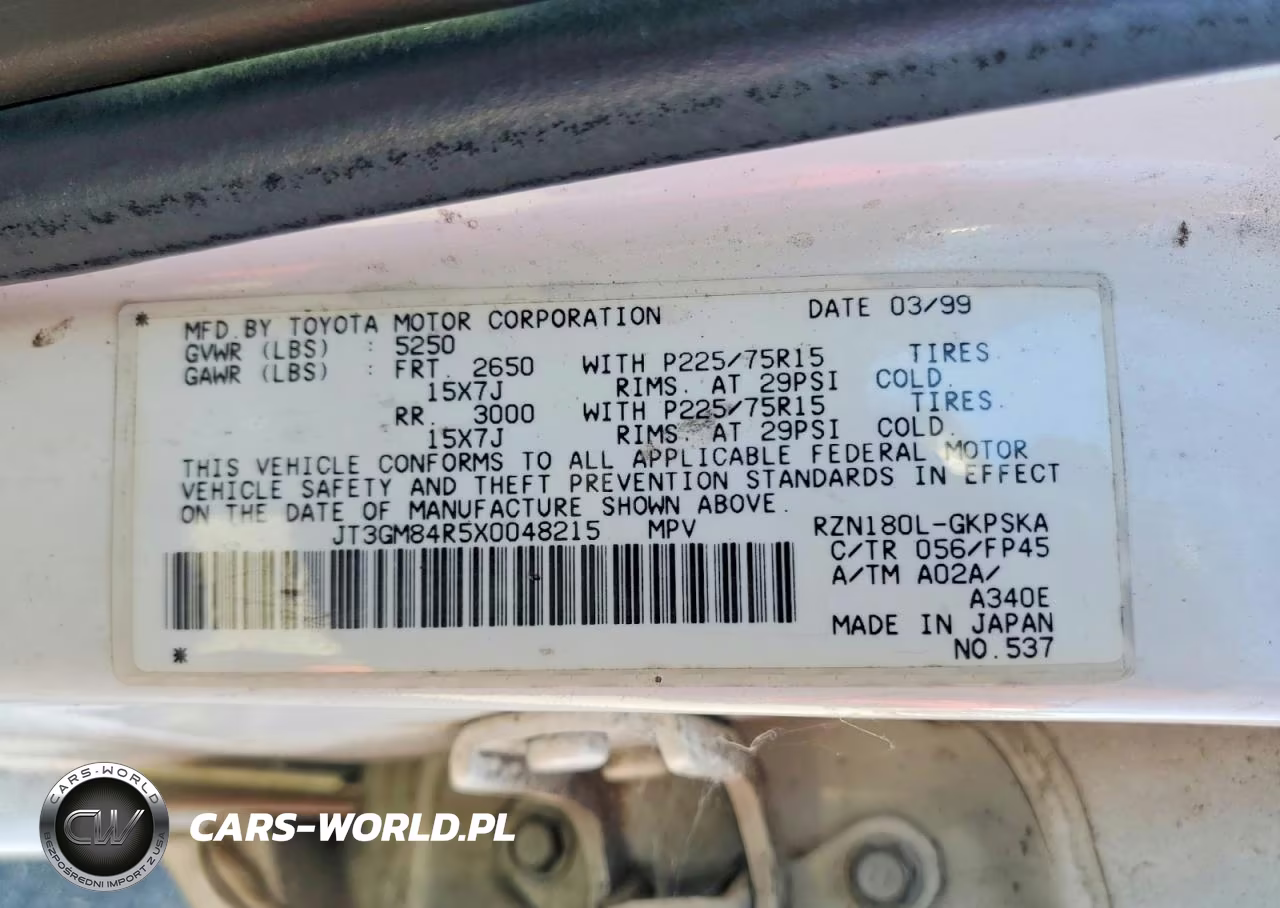 1999 Toyota 4Runner Base VIN:JT3GM84R5X0048215 - 13