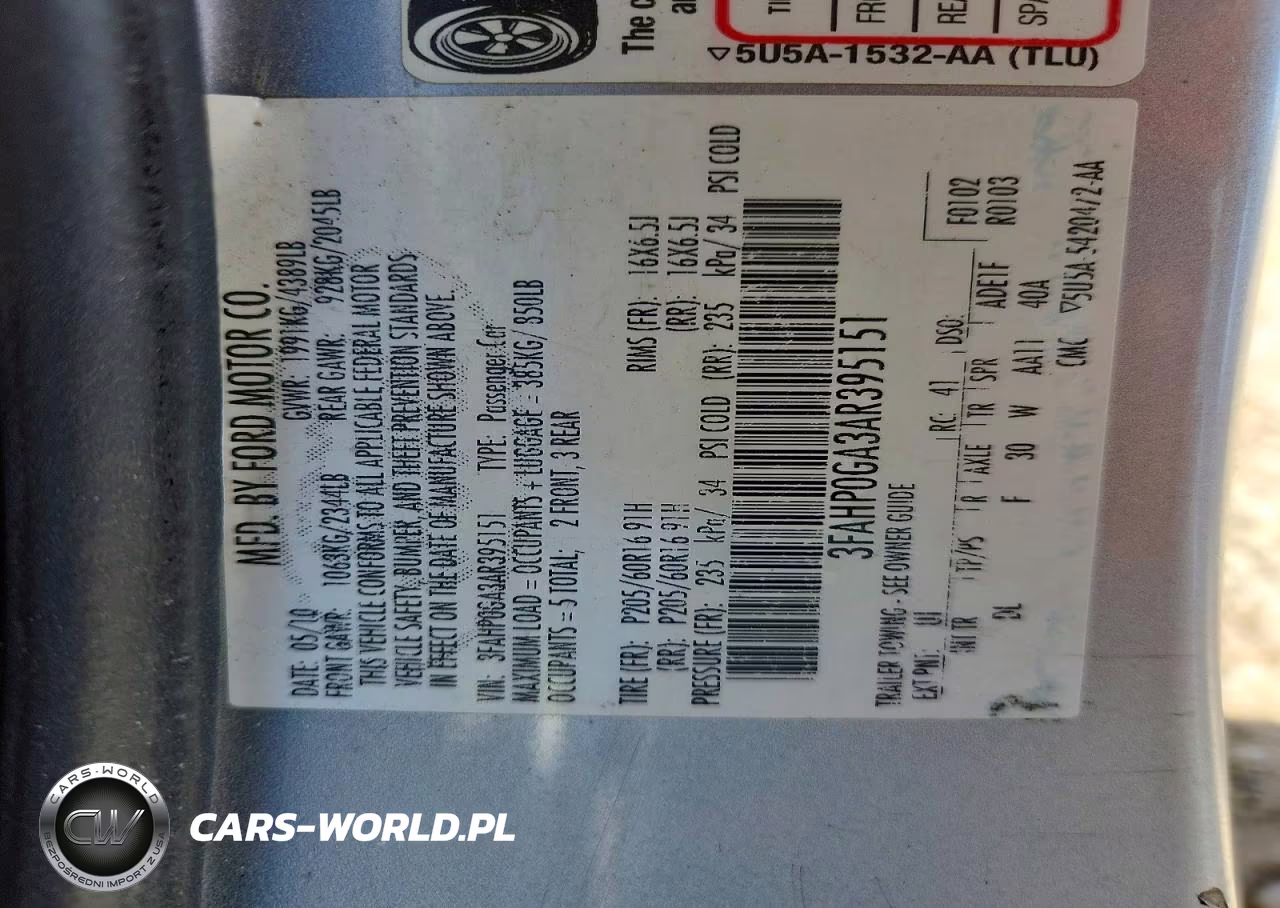 2010 Ford Fusion S VIN:3FAHP0GA3AR395151 - 13