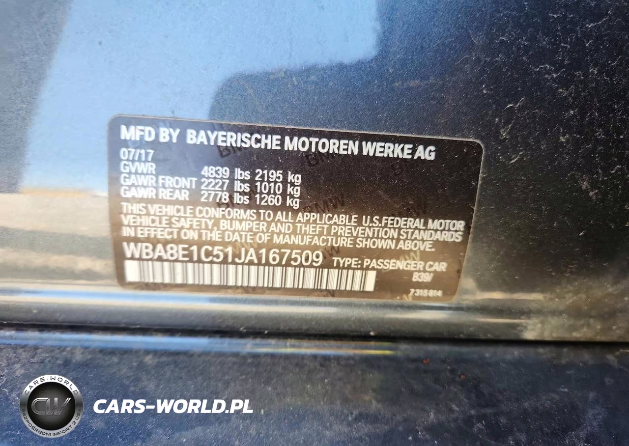 2018 BMW 330E VIN:WBA8E1C51JA167509 - 12