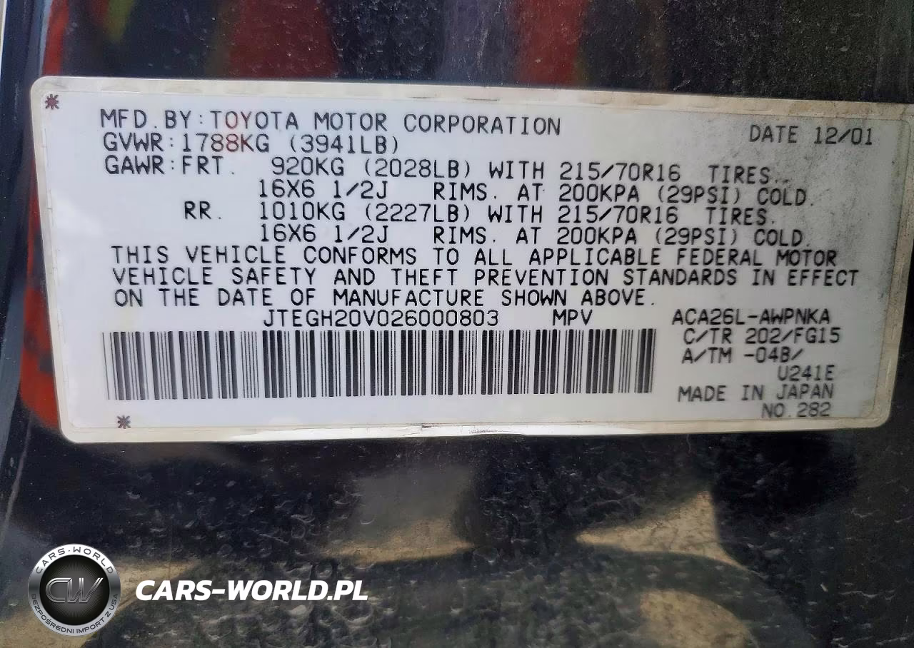 2002 Toyota Rav4 Base VIN:JTEGH20V026000803 - 12