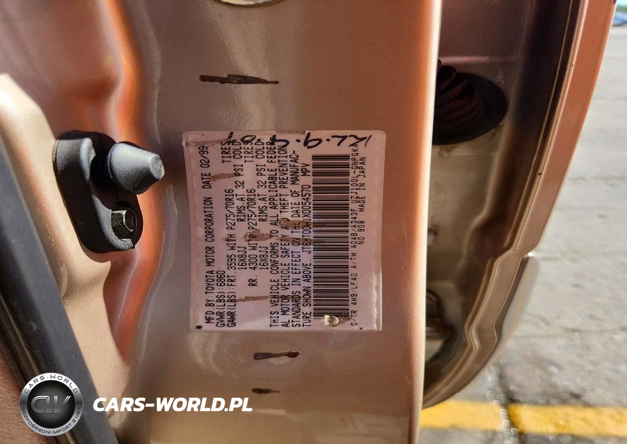 1999 Lexus Lx 470 VIN:JT6HT00W1X0054570 - 14