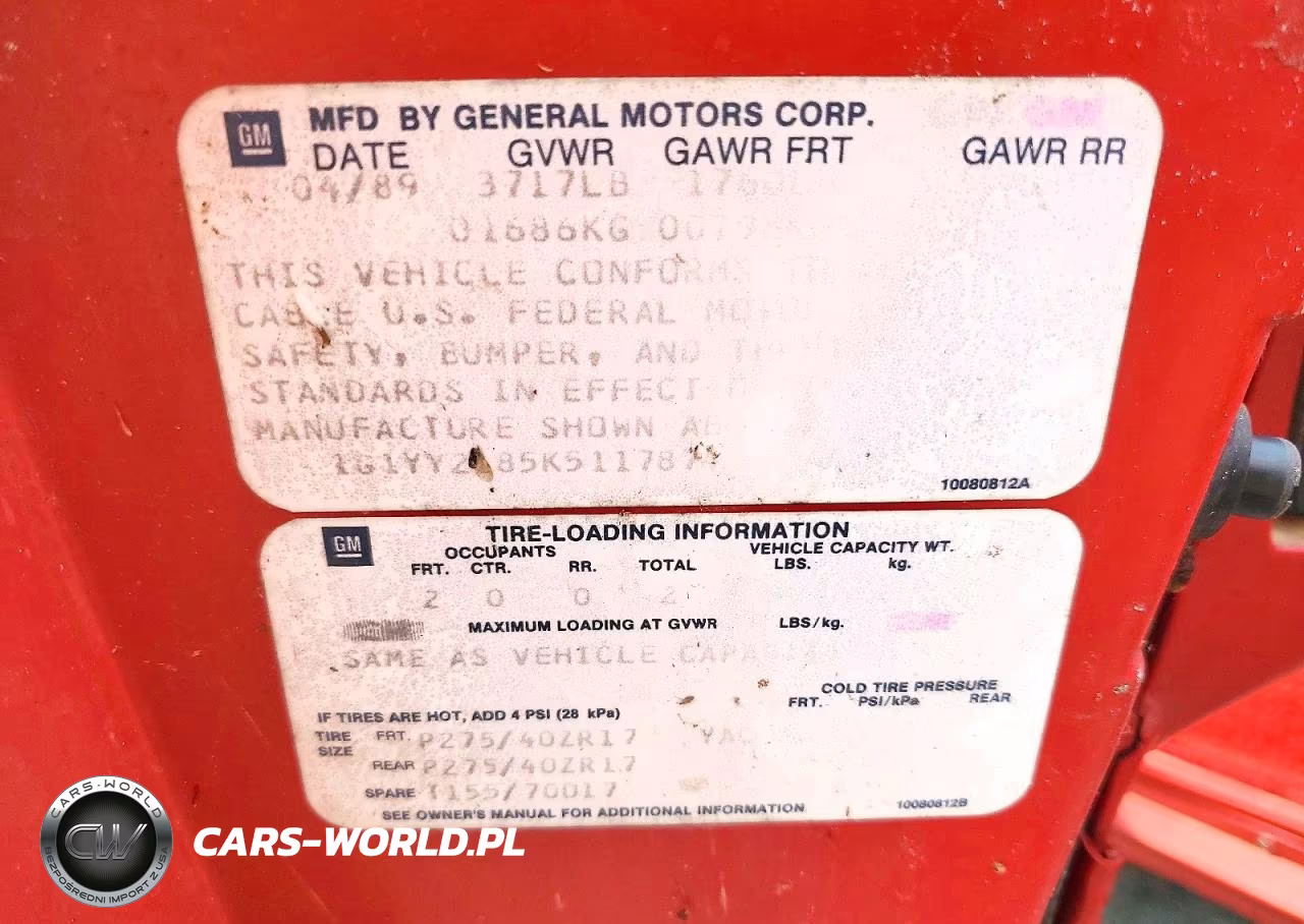 1989 Chevrolet Corvette VIN:1G1YY2185K5117874 - 12
