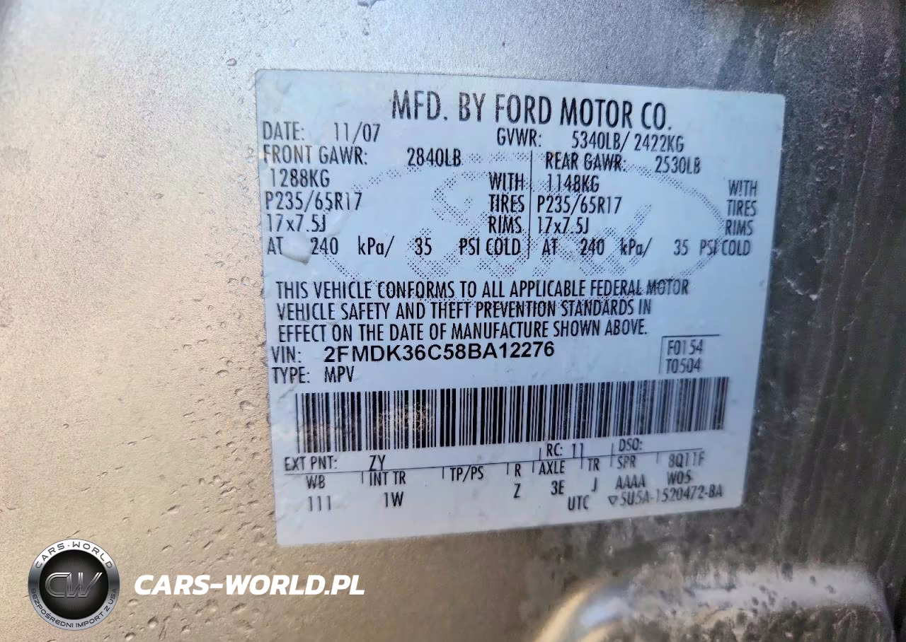 2008 Ford Edge Se VIN:2FMDK36C58BA12276 - 13