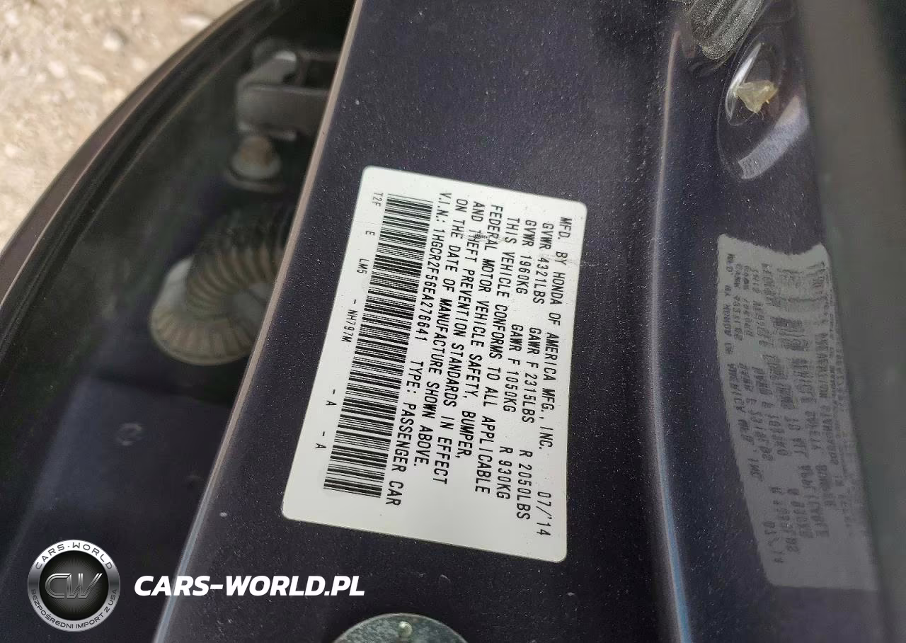 2014 Honda Accord Sport VIN:1HGCR2F56EA276641 - 13