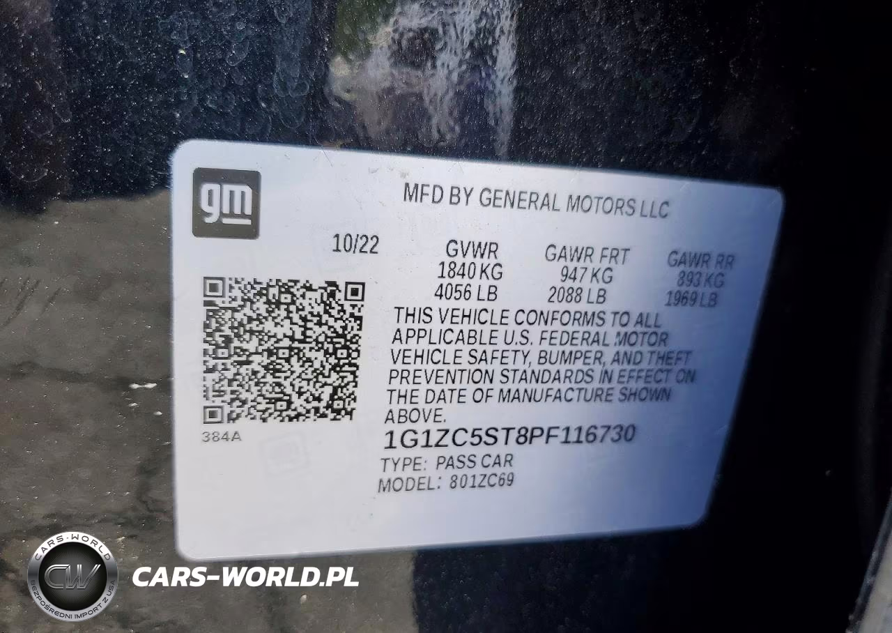 2023 Chevrolet Malibu Ls VIN:1G1ZC5ST8PF116730 - 12
