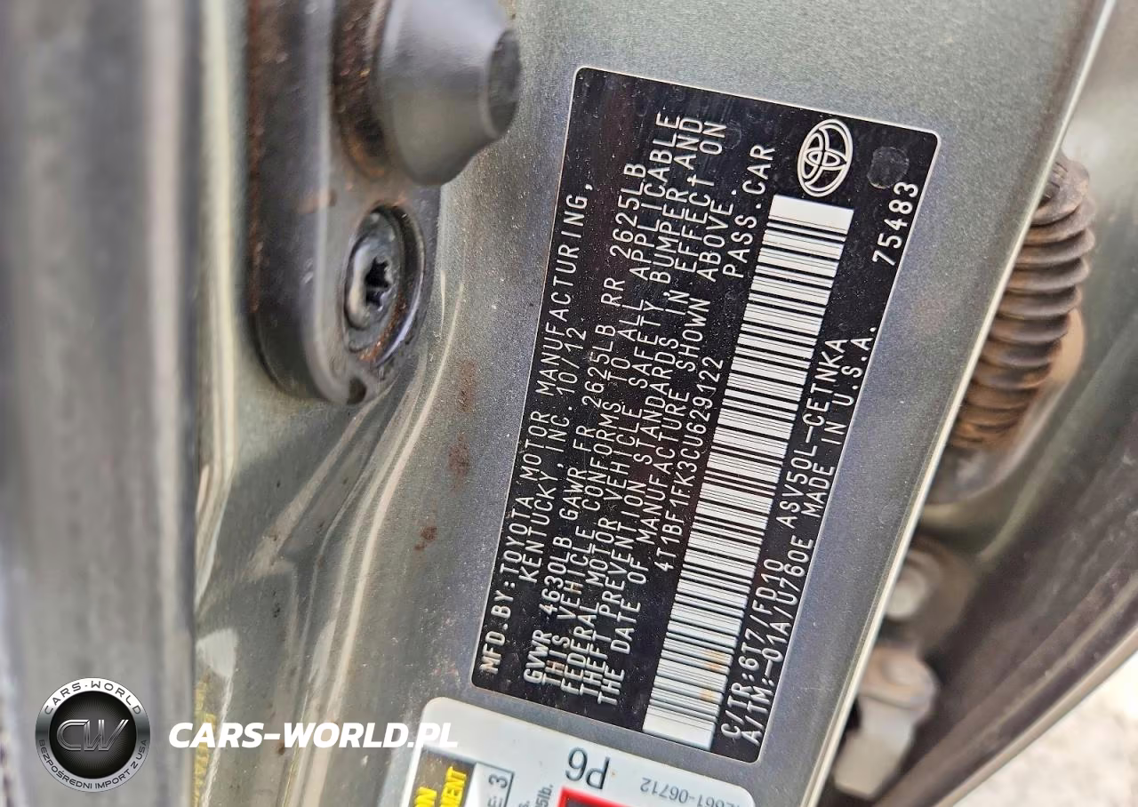 2012 Toyota Camry Le VIN:4T1BF1FK3CU629122 - 12