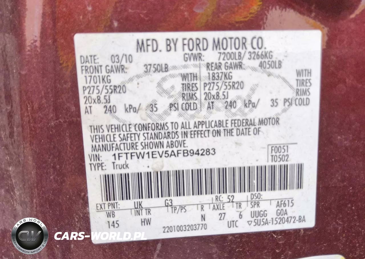 2010 Ford F150 Supercrew VIN:1FTFW1EV5AFB94283 - 12