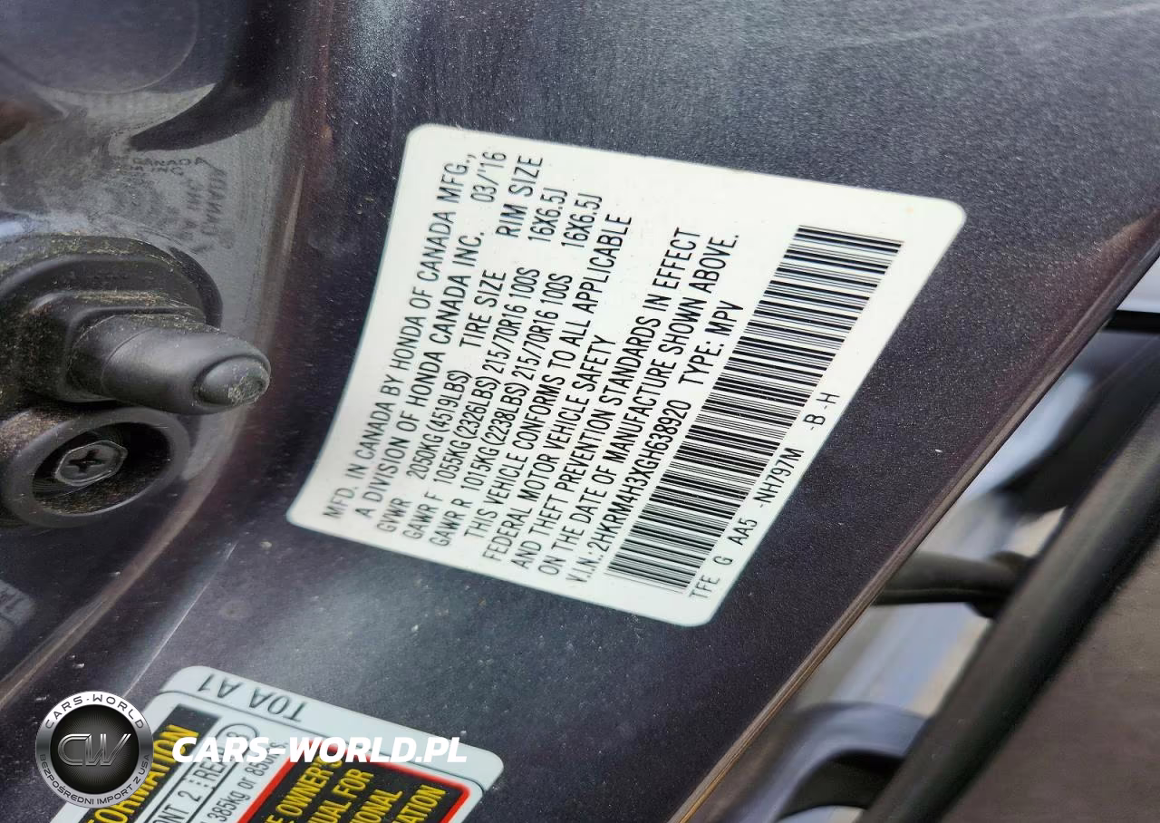 2016 Honda Cr-V Lx VIN:2HKRM4H3XGH638920 - 14