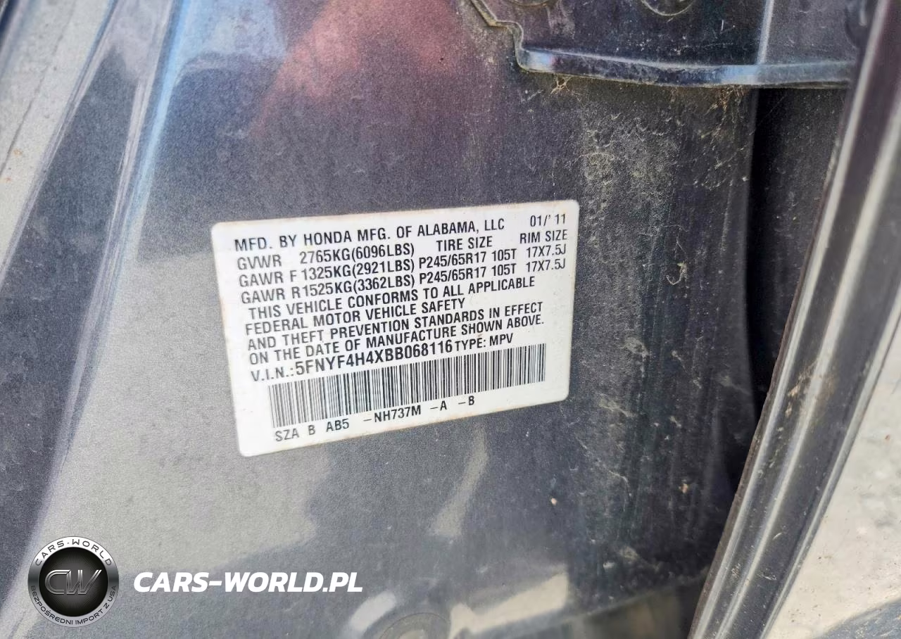 2011 Honda Pilot Ex VIN:5FNYF4H4XBB068116 - 13