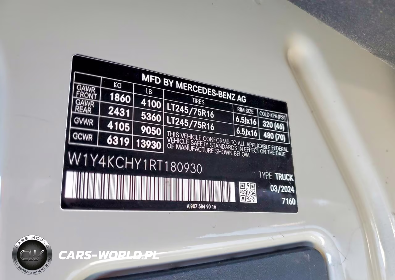 2024 Mercedes-Benz Sprinter 2500 VIN:W1Y4KCHY1RT180930 - 13
