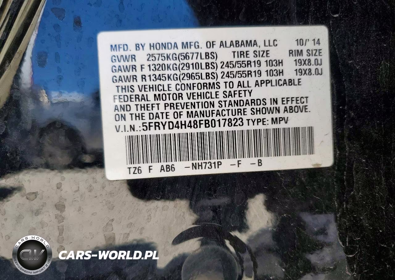 2015 Acura Mdx Technology VIN:5FRYD4H48FB017823 - 12