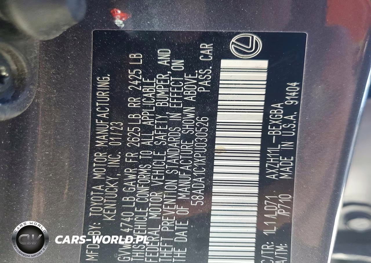 2023 Lexus Es 300H Base VIN:58ADA1C1XPU030526 - 12