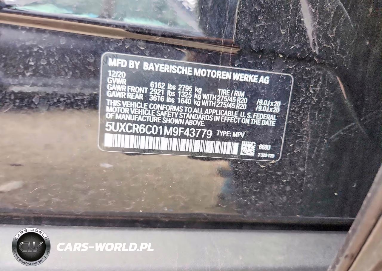 2021 BMW X5 xDrive40I VIN:5UXCR6C01M9F43779 - 12