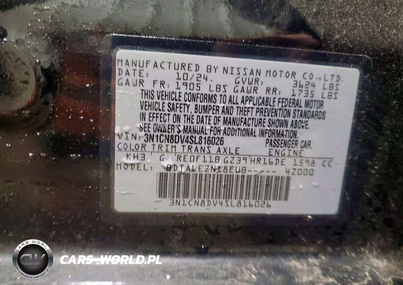 2025 Nissan Versa S VIN:3N1CN8DV4SL816026 - 13