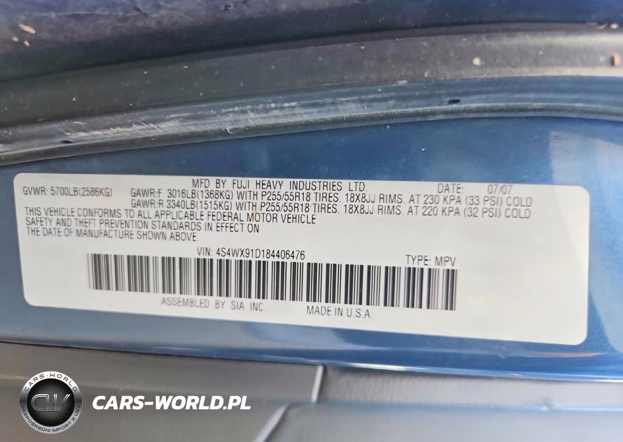 2008 Subaru Tribeca VIN:4S4WX91D184406476 - 14