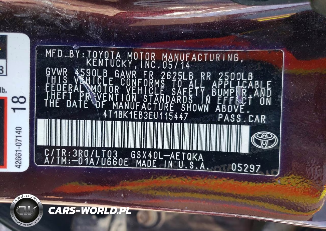 2014 Toyota Avalon Xle Touring VIN:4T1BK1EB3EU115447 - 12