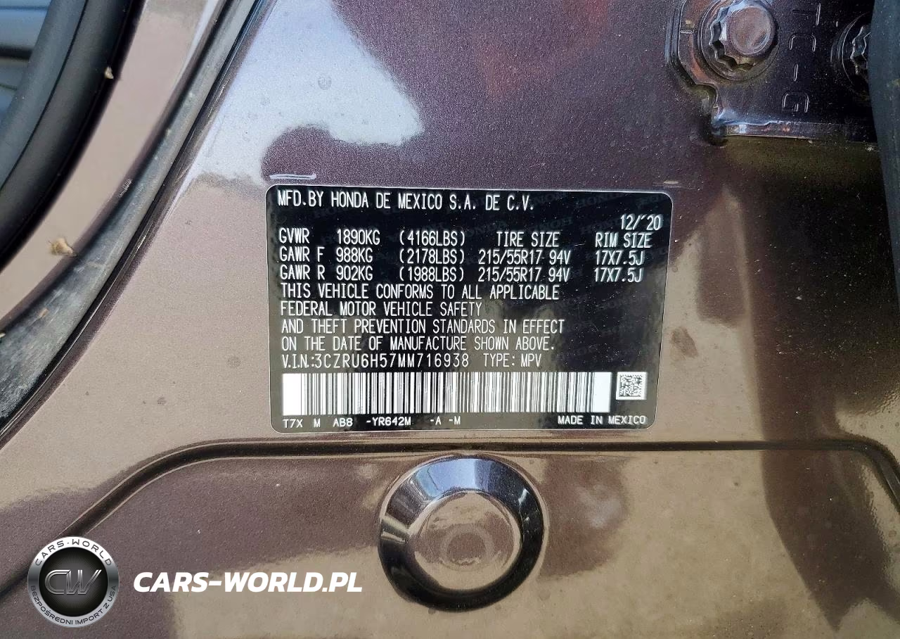 2021 Honda Hr-V Ex VIN:3CZRU6H57MM716938 - 13