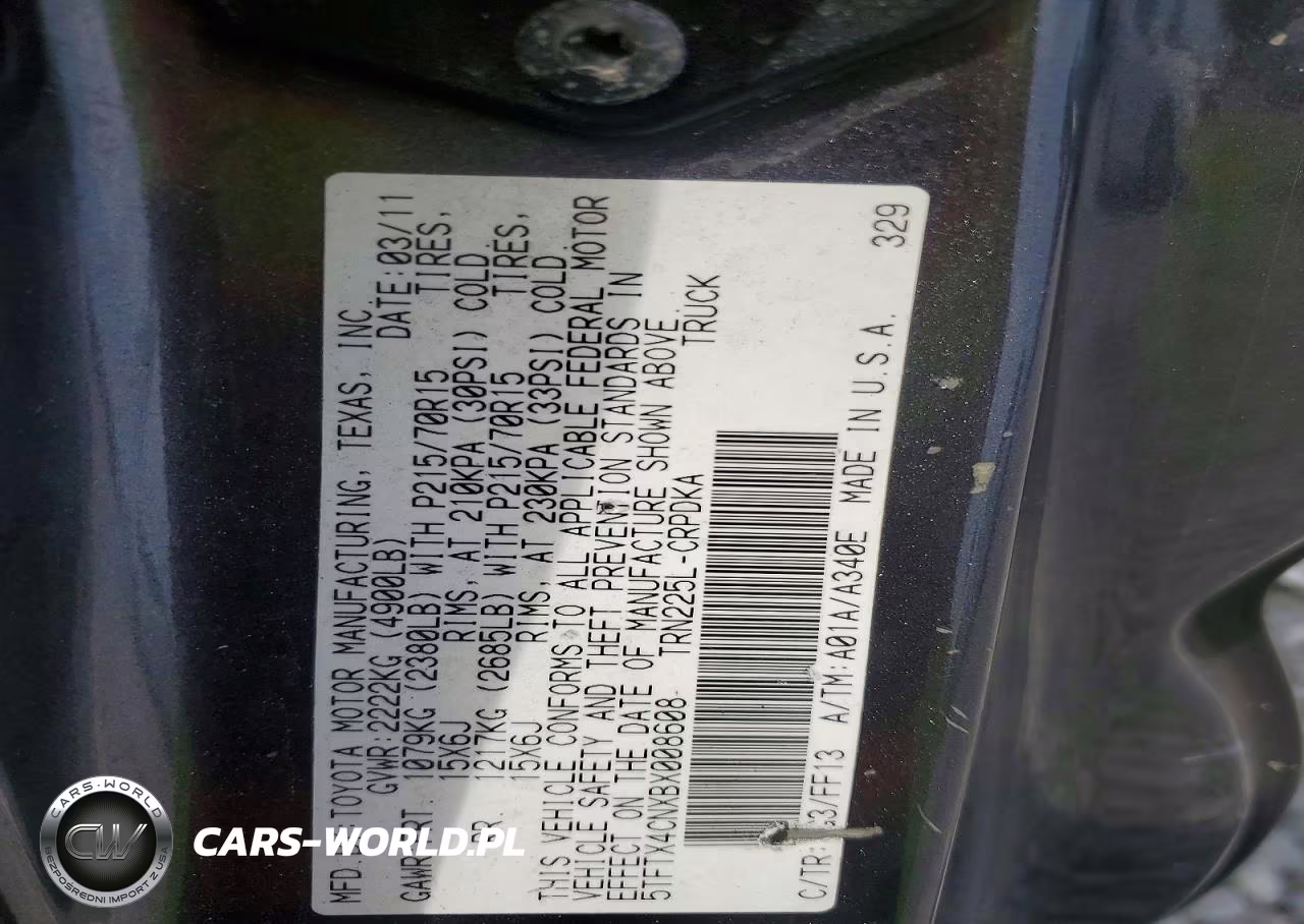 2011 Toyota Tacoma Access Cab VIN:5TFTX4CNXBX008608 - 12