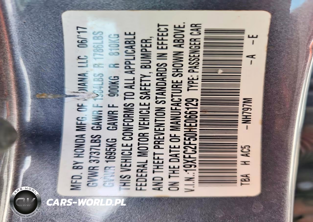 2017 Honda Civic Lx VIN:19XFC2F50HE066129 - 12