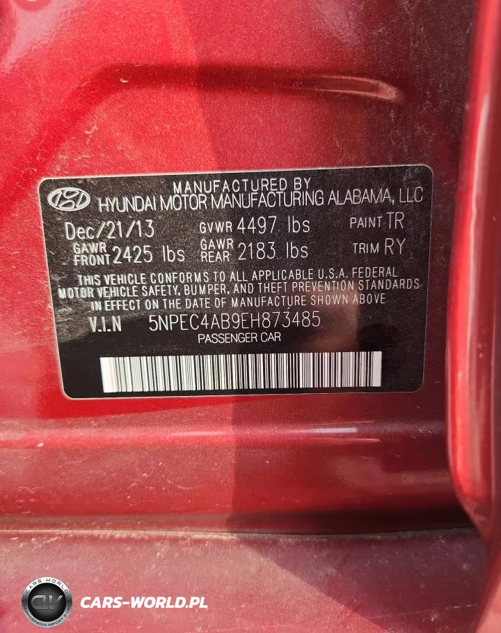 2014 Hyundai Sonata Se 2.0T VIN:5NPEC4AB9EH873485 - 13