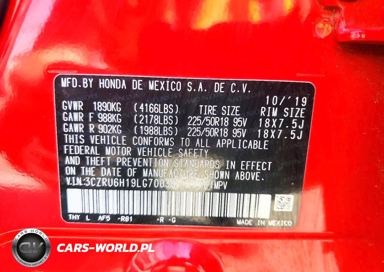 2020 Honda Hr-V Sport VIN:3CZRU6H19LG700301 - 13