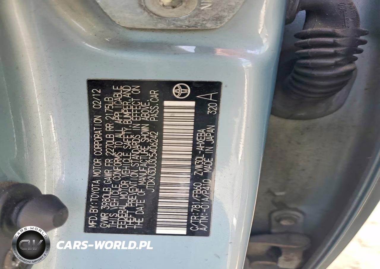 2012 Toyota Prius Two VIN:JTDKN3DU3C5406242 - 14