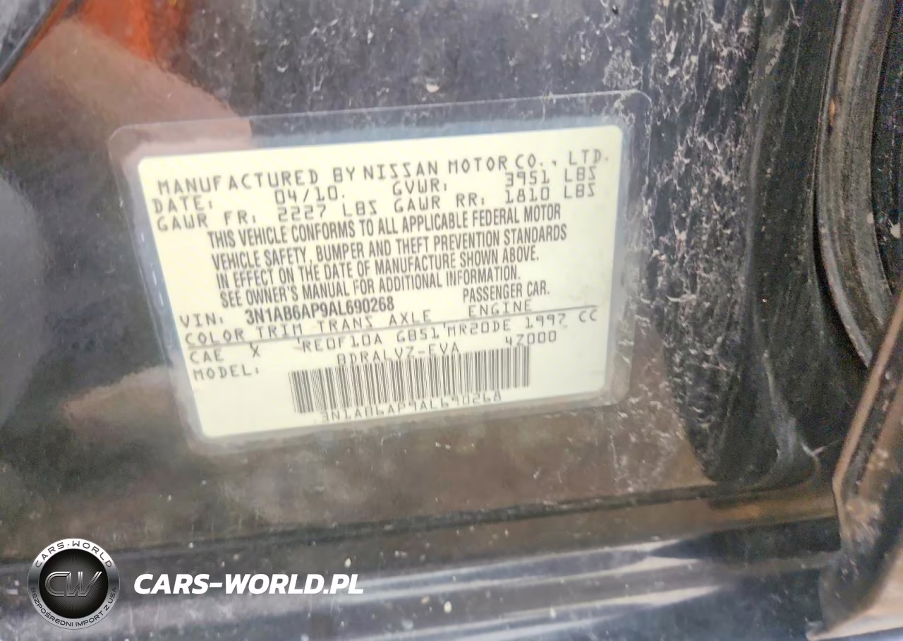 2010 Nissan Sentra 2.0 VIN:3N1AB6AP9AL690268 - 12