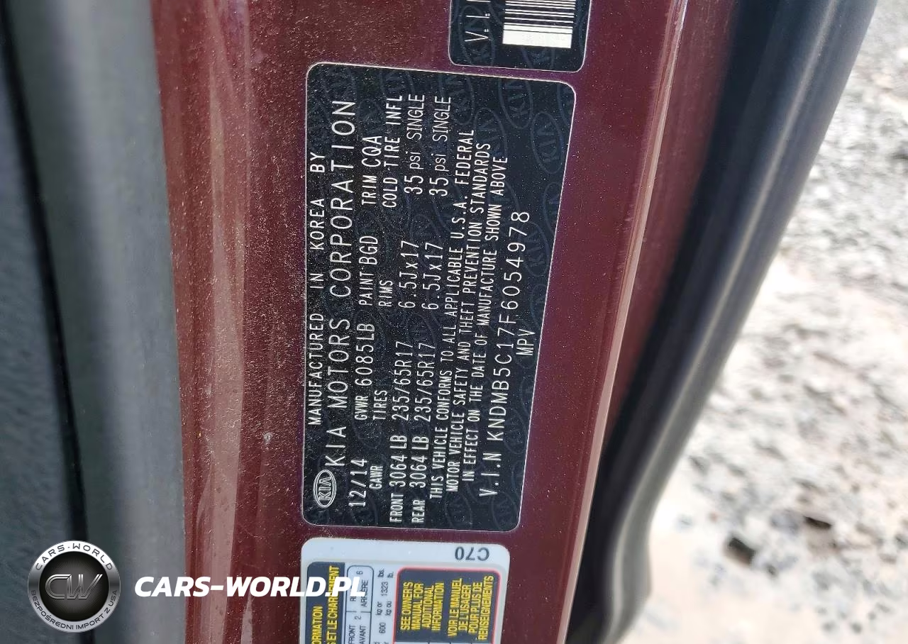 2015 Kia Sedona Lx VIN:KNDMB5C17F6054978 - 13