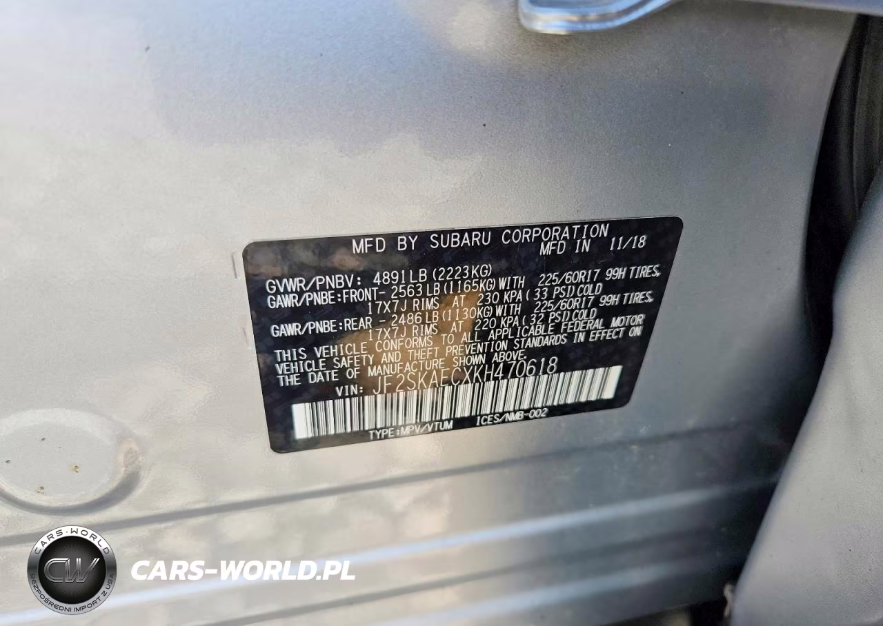 2019 Subaru Forester Premium VIN:JF2SKAECXKH470618 - 12