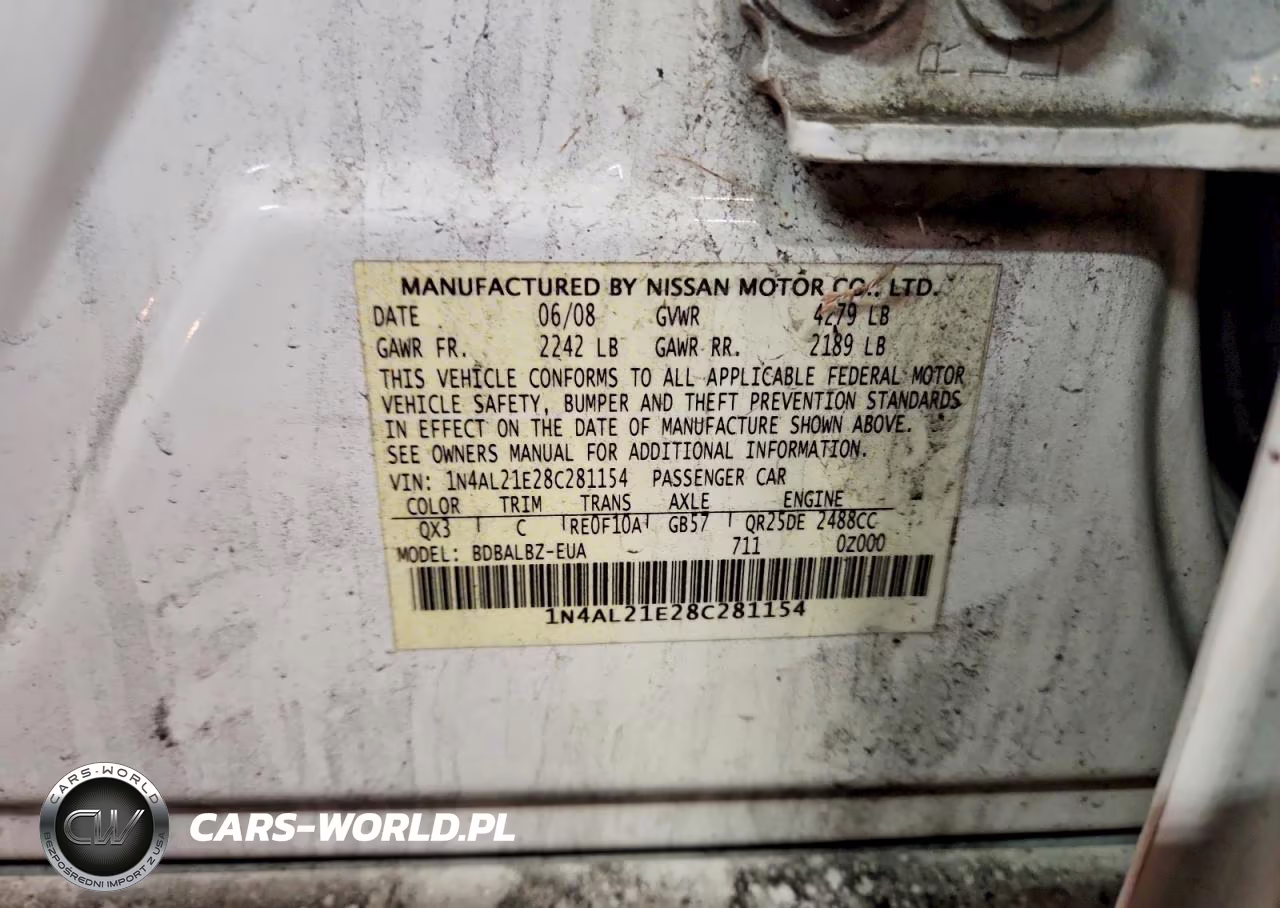 2008 Nissan Altima 2.5 VIN:1N4AL21E28C281154 - 13