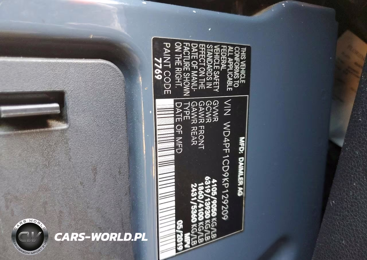 2019 Mercedes-Benz Sprinter 2500 VIN:WD4PF1CD9KP129209 - 13