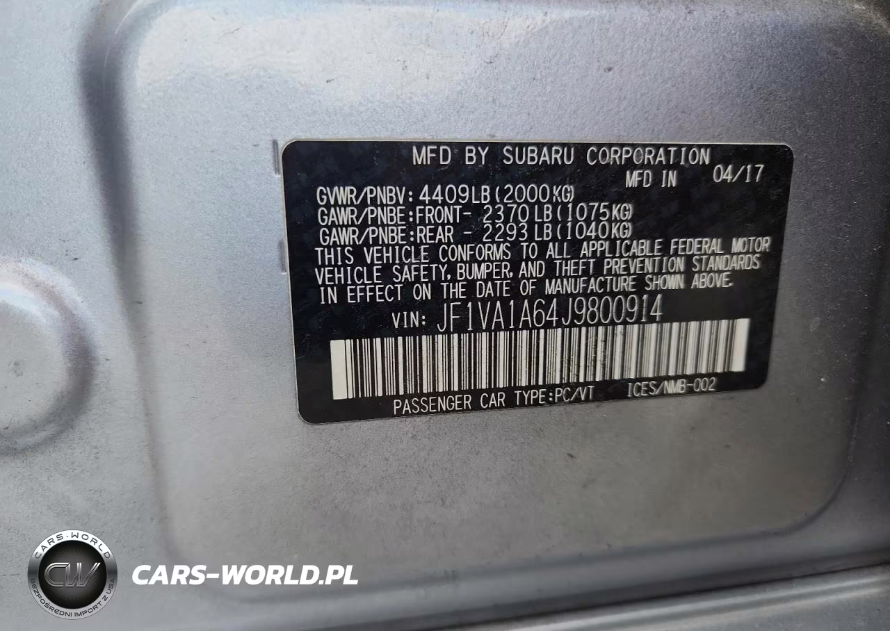 2018 Subaru Wrx VIN:JF1VA1A64J9800914 - 12