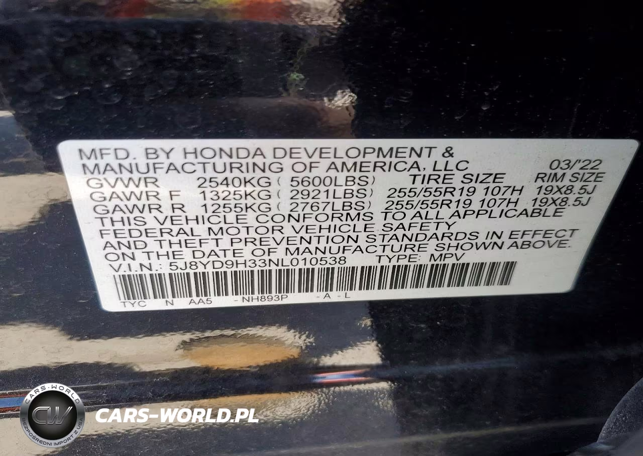 2022 Acura Mdx VIN:5J8YD9H33NL010538 - 13