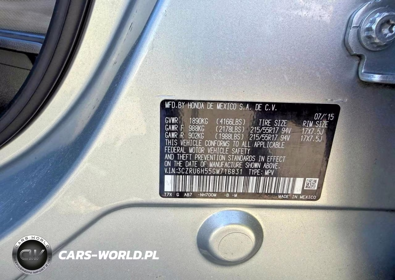 2016 Honda Hr-V Ex VIN:3CZRU6H55GM716831 - 10
