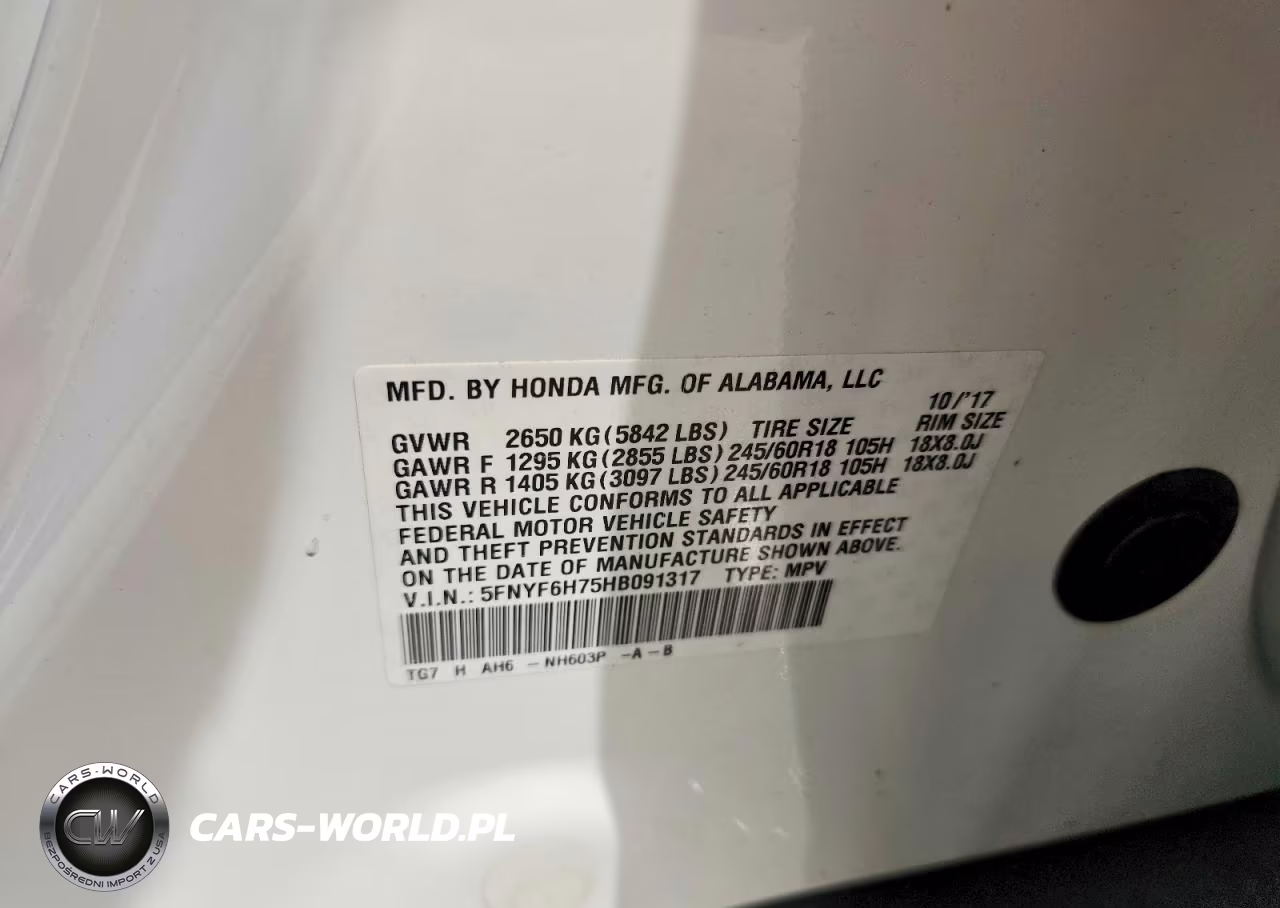 2017 Honda Pilot Exln VIN:5FNYF6H75HB091317 - 13