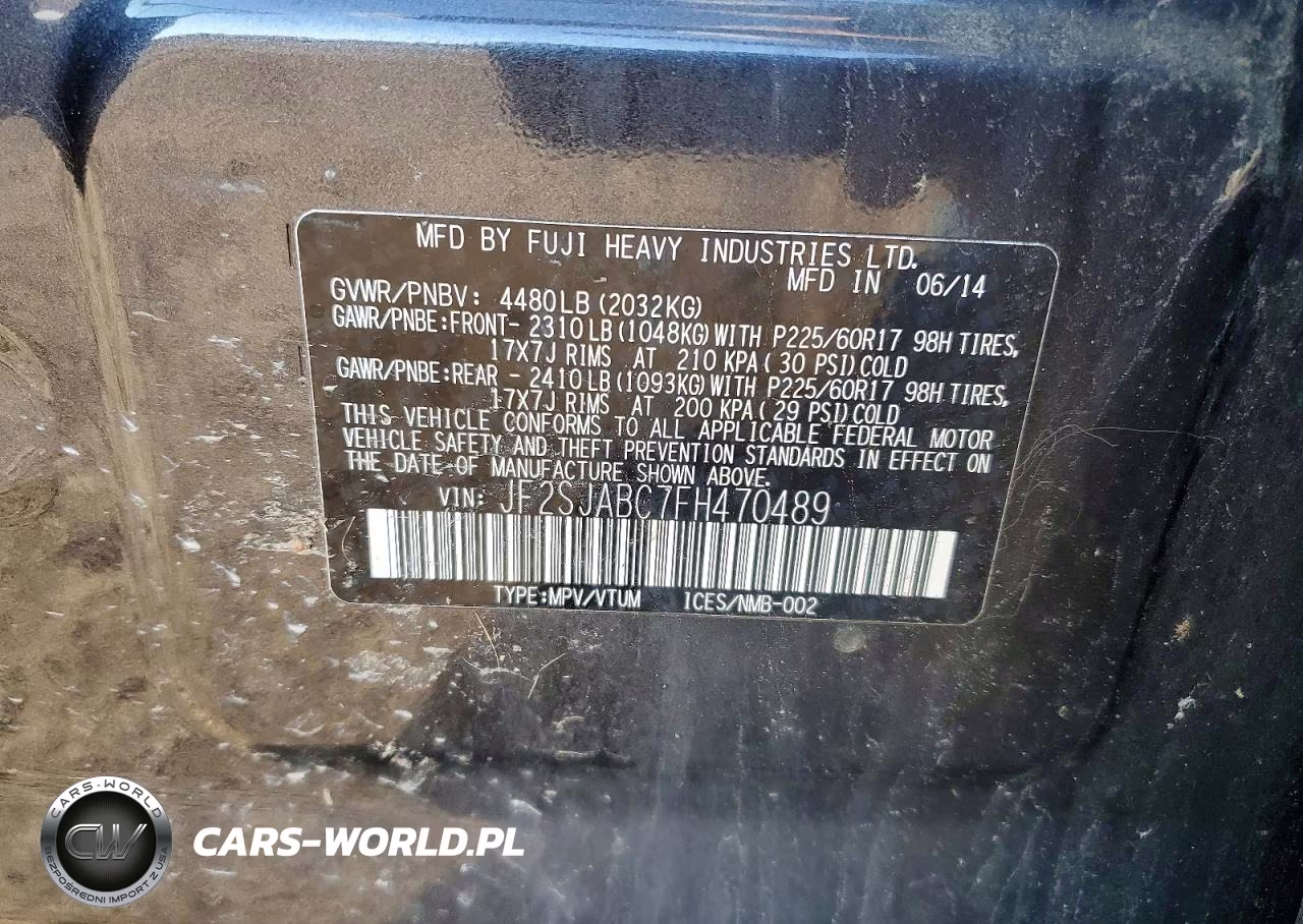 2015 Subaru Forester 2.5I VIN:JF2SJABC7FH470489 - 13