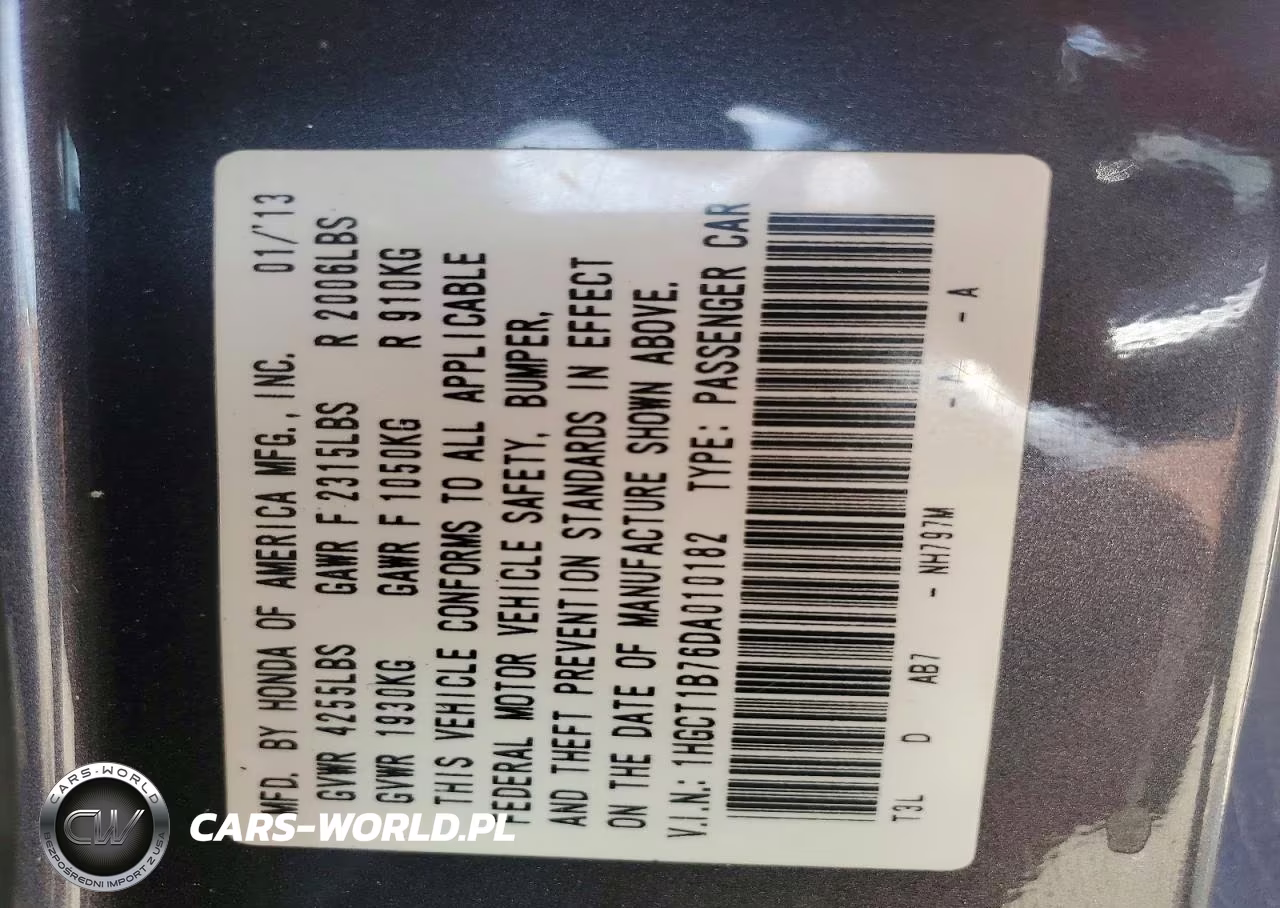 2013 Honda Accord Ex VIN:1HGCT1B76DA010182 - 12