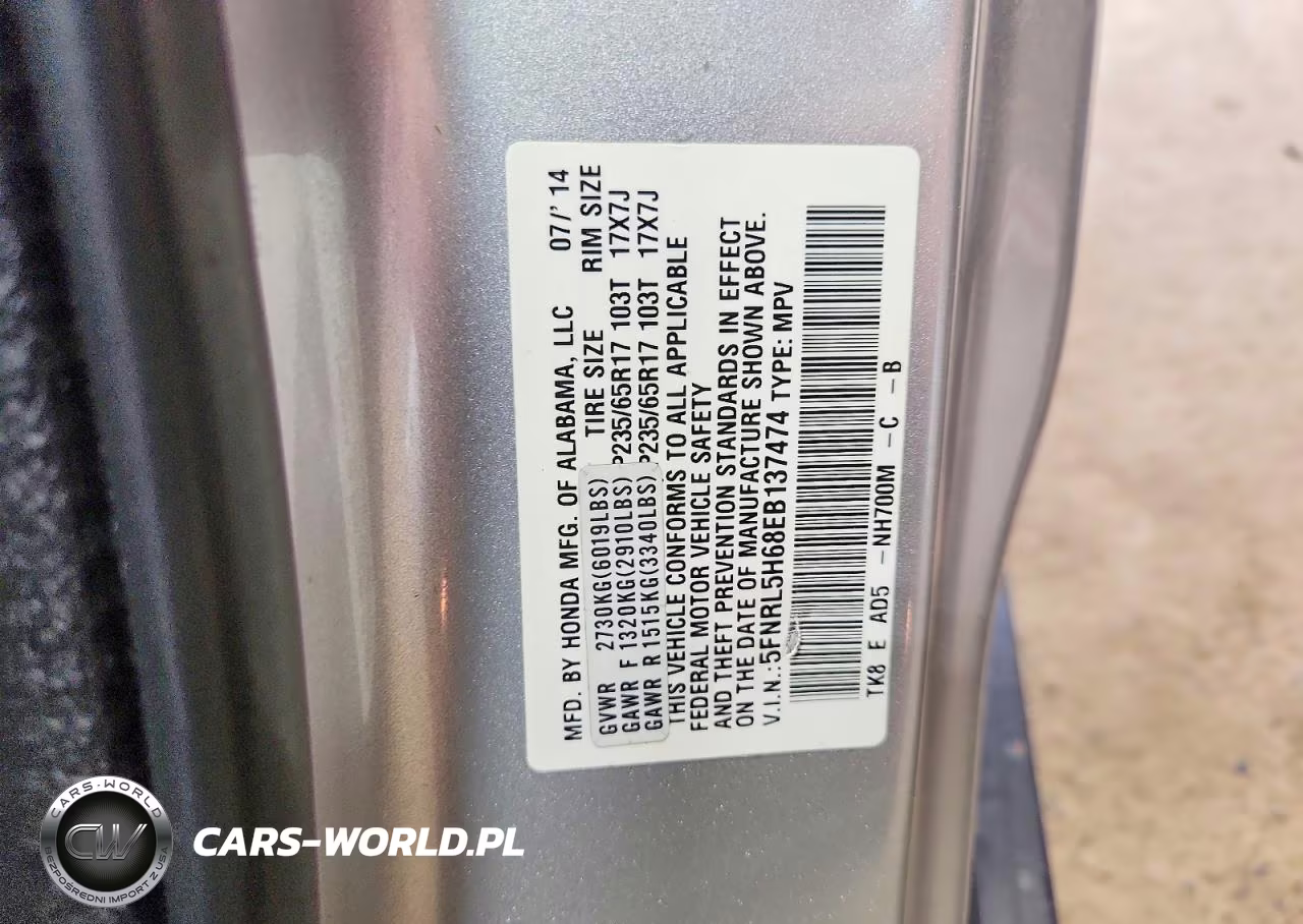2014 Honda Odyssey Exl VIN:5FNRL5H68EB137474 - 13
